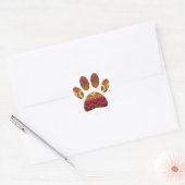 Aztec Pattern Dog Paw Ronde Sticker (Envelop)