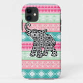 Aztec Pattern Elephant iPhone Case (Achterkant)