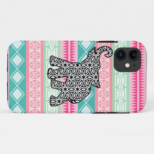 Aztec Pattern Elephant iPhone Case (Achterkant (horizontaal))