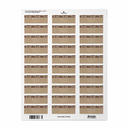Aztec Pattern Etiket (Full Sheet)