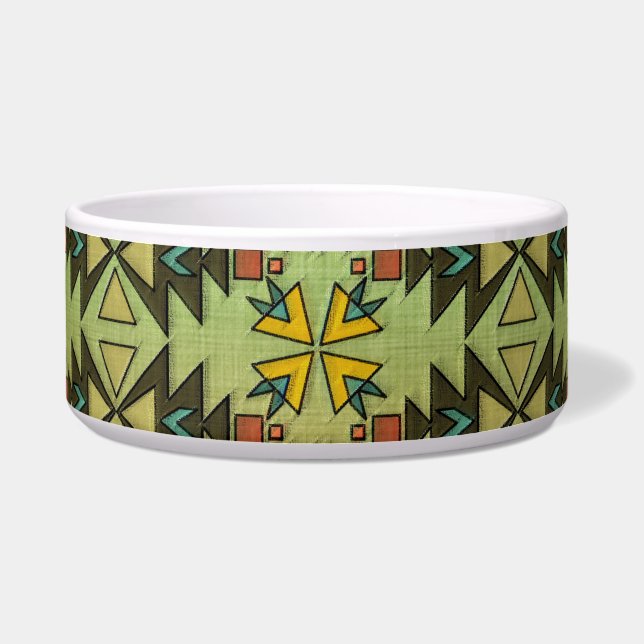 Aztec Pattern Large Pet Bowl Voerbakje (Voorkant)