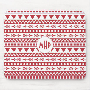 Aztec Pattern monogram mousepad Muismat