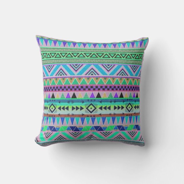 Aztec Pattern polyester werpt kussen (Voorkant)