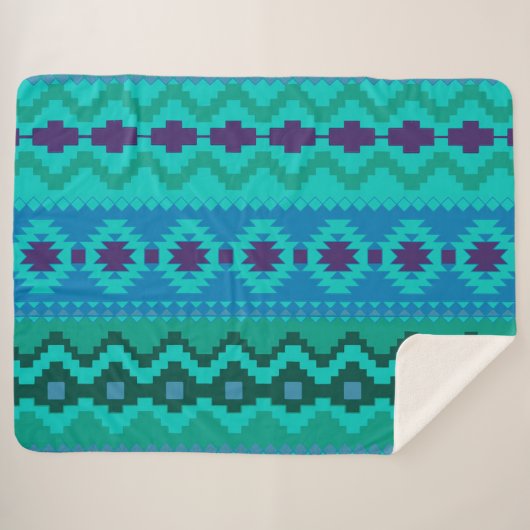Aztec Pattern Sherpa Deken (Voorkant (horizontaal))