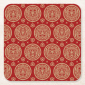 Aztec Pattern Vierkante Kartonnen Onderzetter (Voorkant)