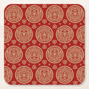 Aztec Pattern Vierkante Kartonnen Onderzetter