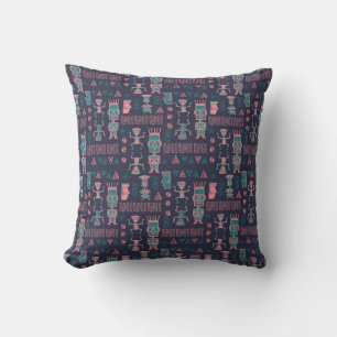 Aztec Pink en Aqua Indische Man Kussen