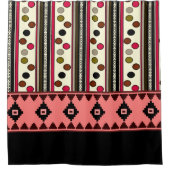 Aztec pokeadots noirs douche rideau (Devant)
