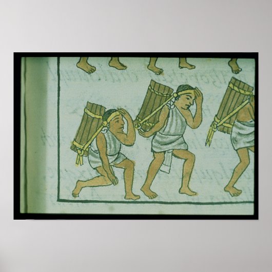 Aztec-porters uit de "Florentijnse Codex" Poster (Voorkant)