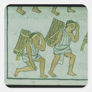 Aztec-porters uit de "Florentijnse Codex" Vierkante Sticker