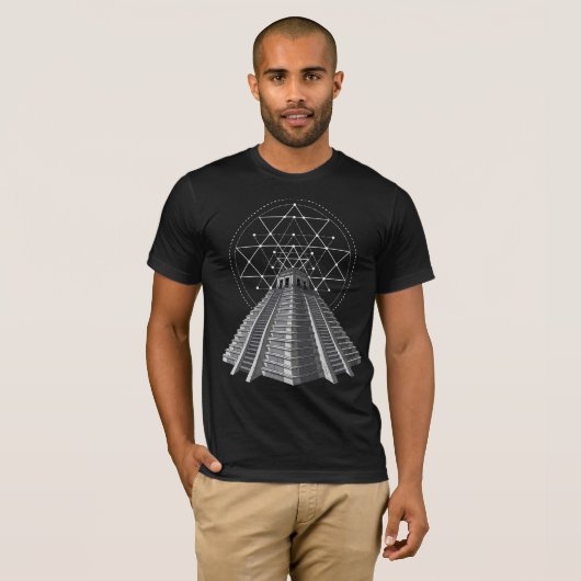 Aztec Pyramid Ancient Mayan Sacred Geometry T-shirt (Voorkant volledig)