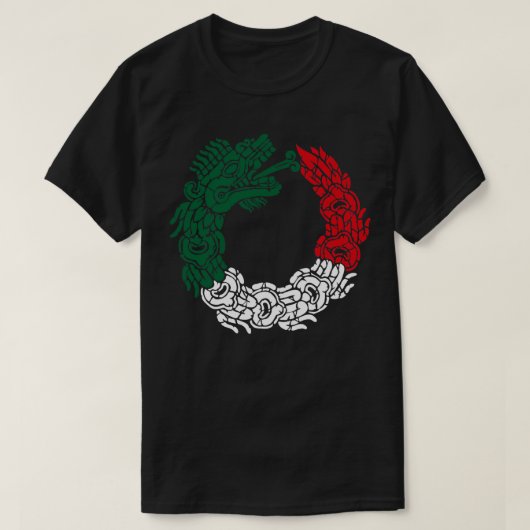 Aztec Quetzalcoatl Serpent Mexican Flag Mexico Roo T-shirt (Design voorkant)