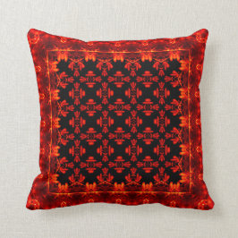 Aztec Red Leafy Ethnic Style Patroon Kussen