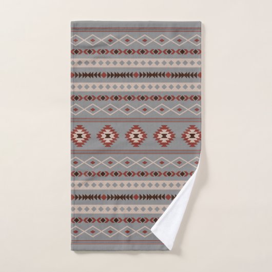 Aztec Roest Cream Bruin Grijs Gemengde Motieven Pa Bad Handdoek (Handdoek)