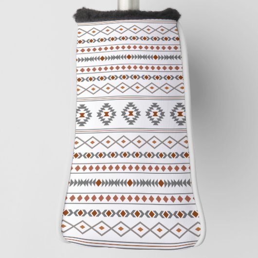 Aztec rood grijs wit gemengd motieven patroon golfheadcover (Draai 90)