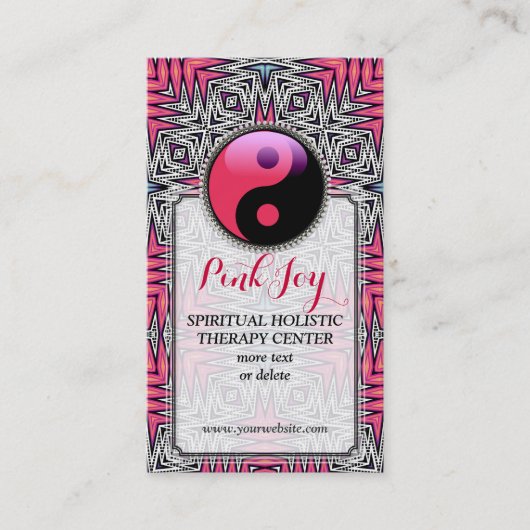 Aztec Rose Joy YinYang New Age Yoga Carte de visit (Devant)