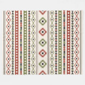 Aztec Rust Green Black Cream Mixed Motifs Pattern Fleece Deken (Voorkant (Horizontaal))