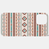 Aztec Rusts Blauwgroen Cream Mixed Motifs Pattern Case-Mate iPhone Case (Achterkant / Rechts)