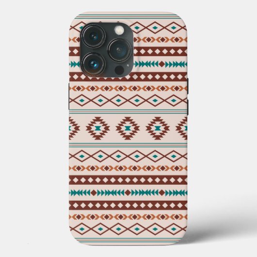 Aztec Rusts Blauwgroen Cream Mixed Motifs Pattern Case-Mate iPhone Case (Achterkant)