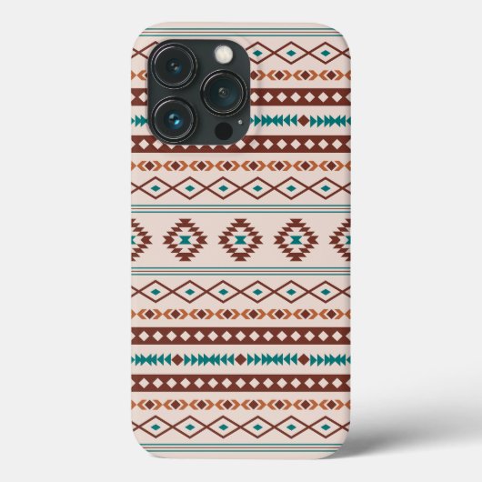 Aztec Rusts Blauwgroen Cream Mixed Motifs Pattern Case-Mate iPhone Case (Achterkant)