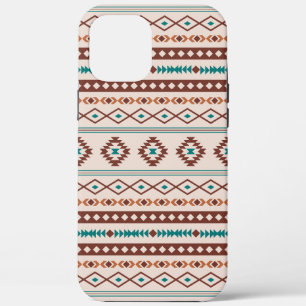 Aztec Rusts Blauwgroen Cream Mixed Motifs Pattern iPhone 12 Pro Max Hoesje