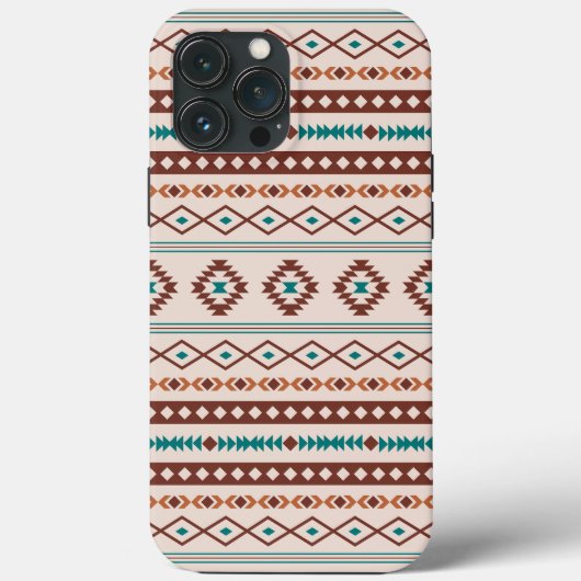 Aztec Rusts Blauwgroen Cream Mixed Motifs Pattern Case-Mate iPhone Case (Achterkant)