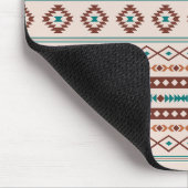 Aztec Rusts Blauwgroen Cream Mixed Motifs Pattern Muismat (Hoek)