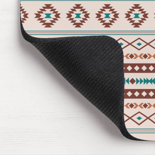 Aztec Rusts Blauwgroen Cream Mixed Motifs Pattern Muismat (Hoek)