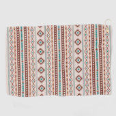 Aztec Rusts Blauwgroen Cream Mixed Motifs RPT Patt Golfhanddoek (Horizontaal)