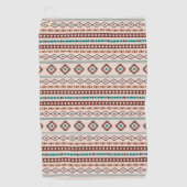 Aztec Rusts Blauwgroen Cream Mixed Motifs RPT Patt Golfhanddoek (Voorkant)