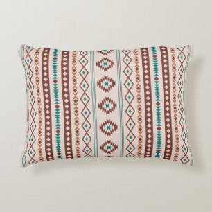 Aztec Rusts Blauwgroen Cream Mixed Motifs V Patter Accent Kussen