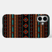 Aztec Rusts Blauwgroen zwarte gemengde motieven Case-Mate iPhone Case (Achterkant (horizontaal))