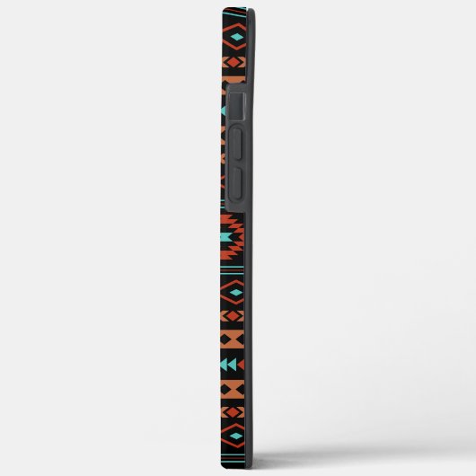 Aztec Rusts Blauwgroen zwarte gemengde motieven Case-Mate iPhone Case (Achterkant / Links)