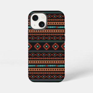 Aztec Rusts Blauwgroen zwarte gemengde motieven iPhone 13 Mini Hoesje