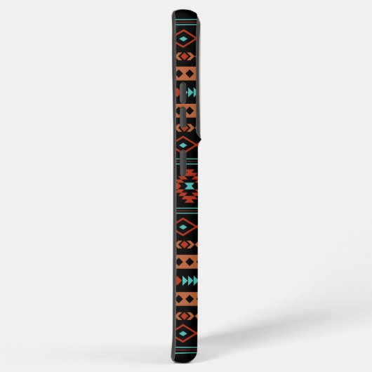 Aztec Rusts Blauwgroen zwarte gemengde motieven Samsung Galaxy Hoesje (Rechterkant)
