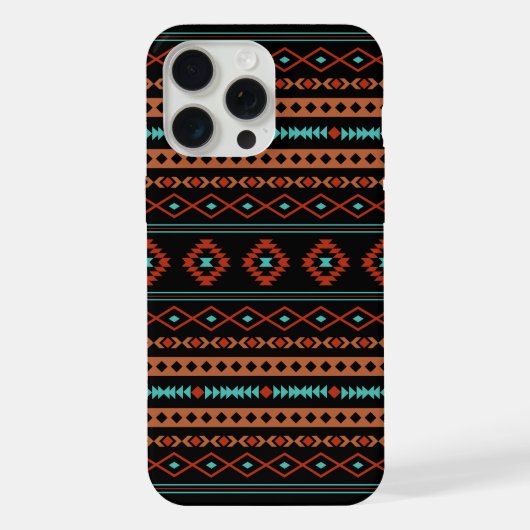 Aztec Rusts Turquoise Noir Motifs mélangés Motif (Verso)