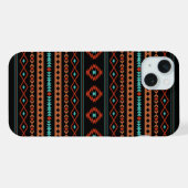 Aztec Rusts Turquoise Noir Motifs mélangés Motif (Verso Horizontal)