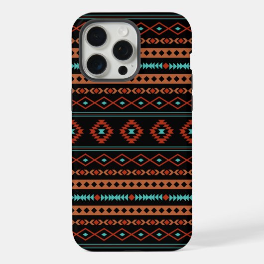 Aztec Rusts Turquoise Noir Motifs mélangés Motif (Verso)