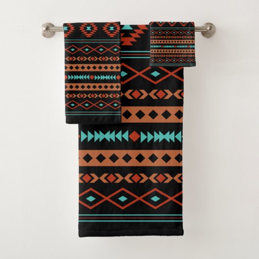 Aztec Rusts Turquoise Noir Motifs mélangés Motif (En situation)
