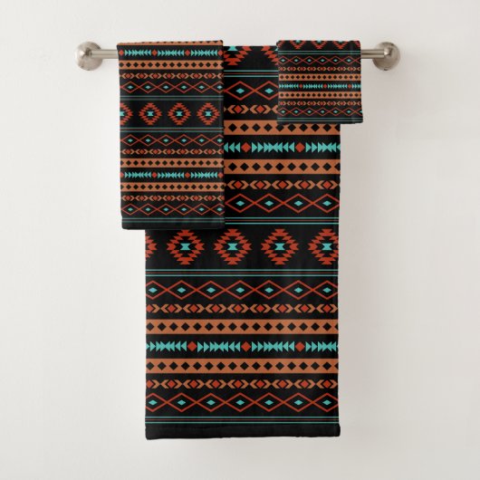 Aztec Rusts Turquoise Noir Motifs Mixtes Motif Rpt (En situation)