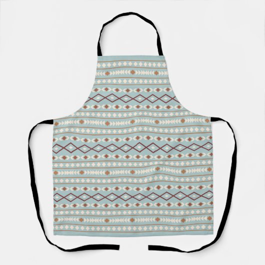 Aztec Shapes Big Pattern Rusts Cream Blauwgroen-Bl Schort (Voorkant)