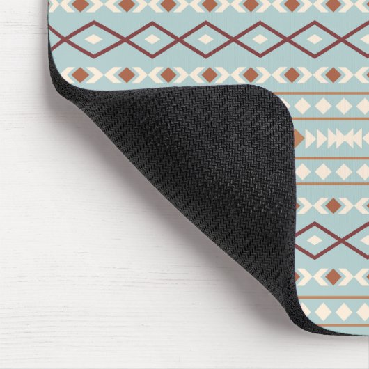 Aztec Shapes H Pattern Rusts Cream Blauwgroen-Blue Muismat (Hoek)