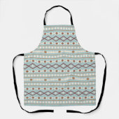 Aztec Shapes LG Pattern Rusts Cream Blauwgroen-Blu Schort (Voorkant)