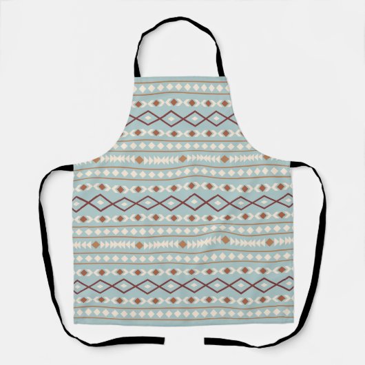 Aztec Shapes LG Pattern Rusts Cream Blauwgroen-Blu Schort (Voorkant)