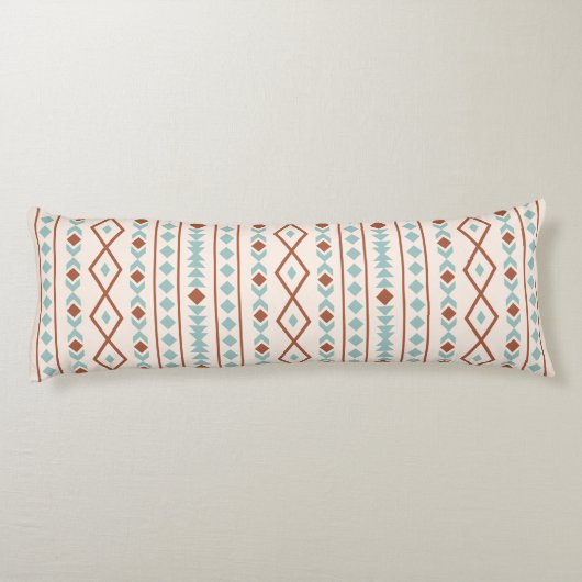 Aztec Shapes LG V Pattern Rust Blauwgroen Cream Lichaamskussen (Achterkant)