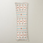 Aztec Shapes LG V Pattern Rust Blauwgroen Cream Lichaamskussen (Voorkant Verticaal)