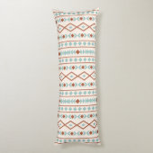 Aztec Shapes LG V Pattern Rust Blauwgroen Cream Lichaamskussen (Achterkant (Verticaal))