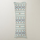 Aztec Shapes LG V Pattern Rusts Cream Blauwgroen-B Lichaamskussen (Voorkant Verticaal)