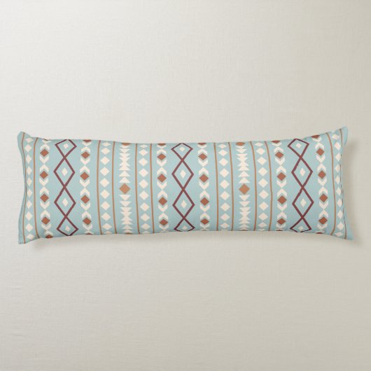 Aztec Shapes LG V Pattern Rusts Cream Blauwgroen-B Lichaamskussen (Achterkant)