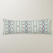 Aztec Shapes LG V Pattern Rusts Cream Blauwgroen-B Lichaamskussen (Voorkant)